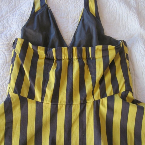 Odille Top 8 Melosa Halter Yellow/Brown Peplum - Picture 7 of 8